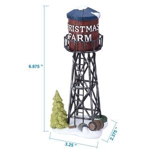 Holiday Time Indoor Decor Multi-Color Calcium Carbonate Water Tower Accessory